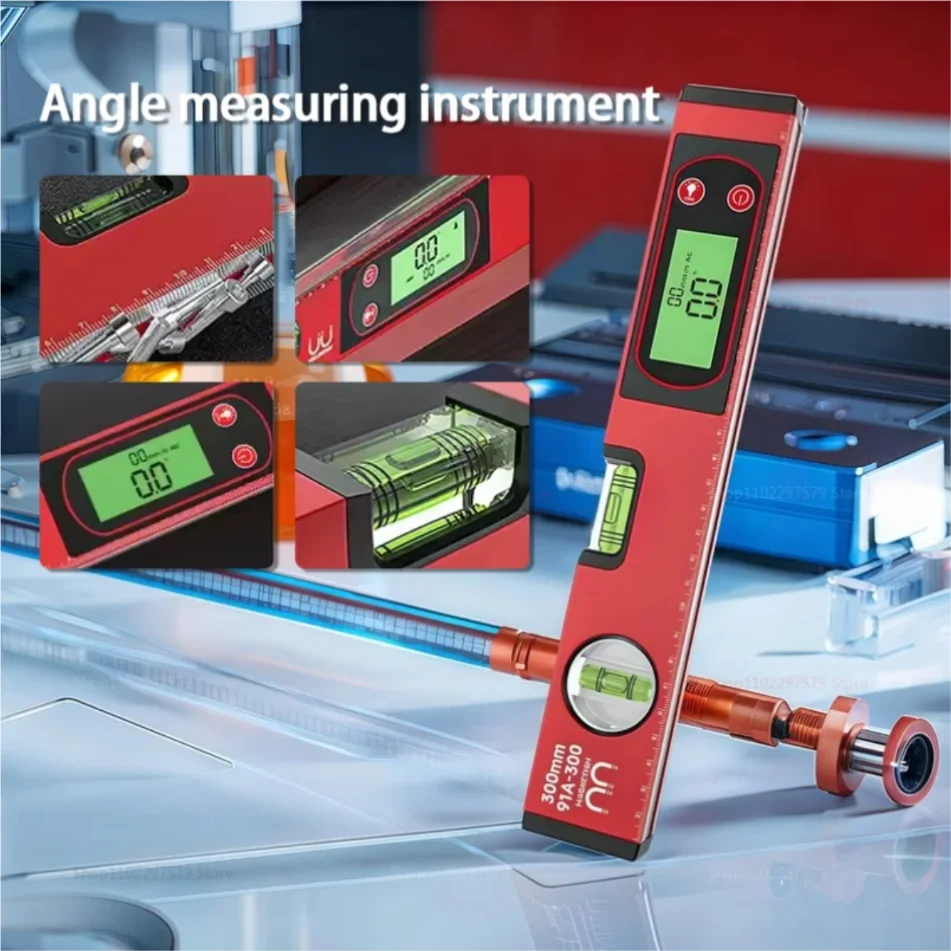 Spirit Level - เครื่องวัดระดับดิจิตอลแบบแม่เหล็ก พร้อมฟังก์ชันวัดมุม 360 องศา เครื่องวัดความเอียง และไม้บรรทัดวัดระดับแนวนอน