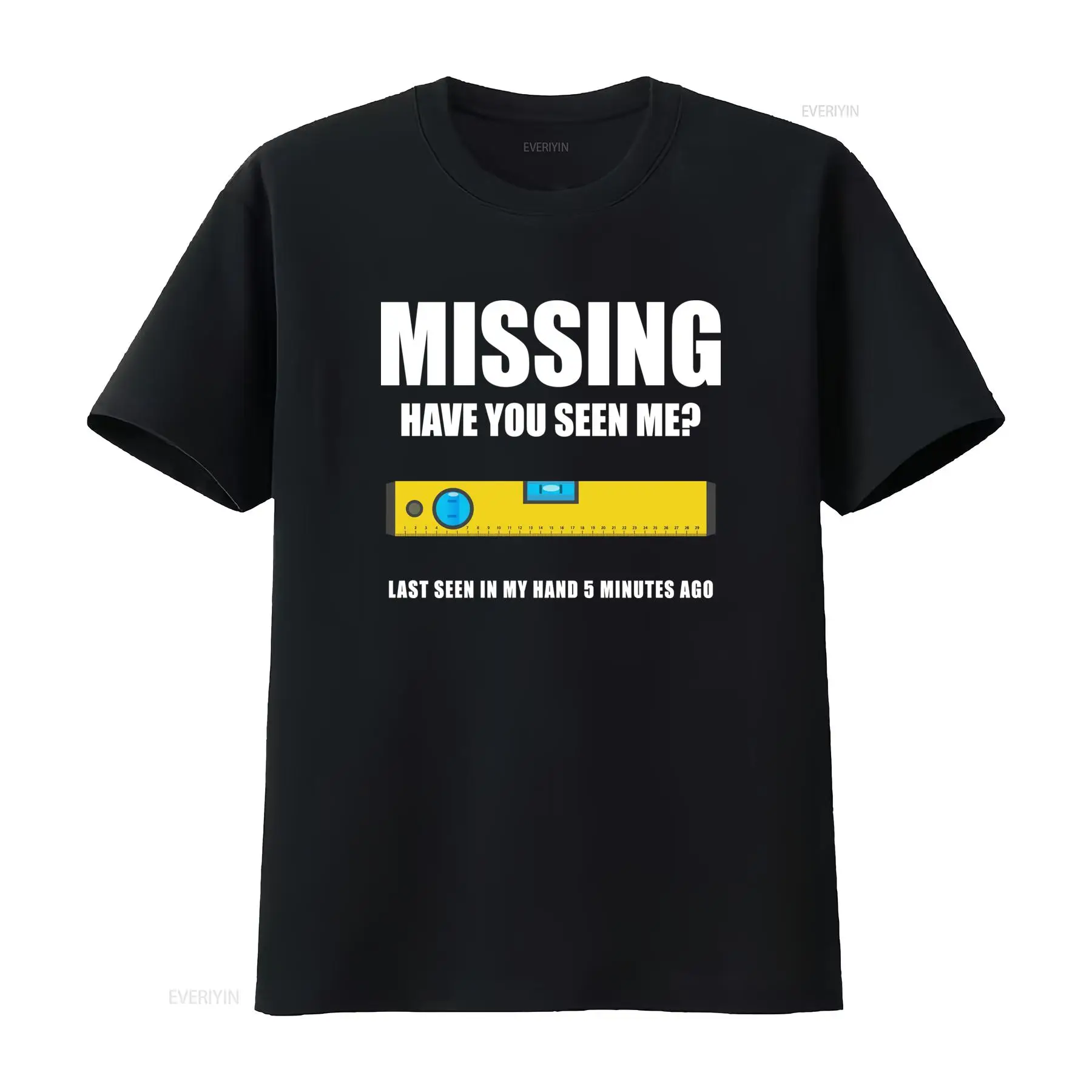 Spirit Level - เสื้อยืดผู้ชายลาย Missing Spirit Level Builder Bricklayer