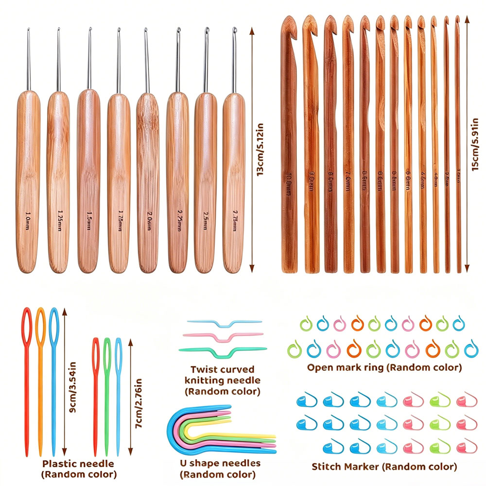 ชุดเข็มโครเชต์ไม้ไผ่ 74 ชิ้น พ - Tool Set บทวิจารณ์และราคา