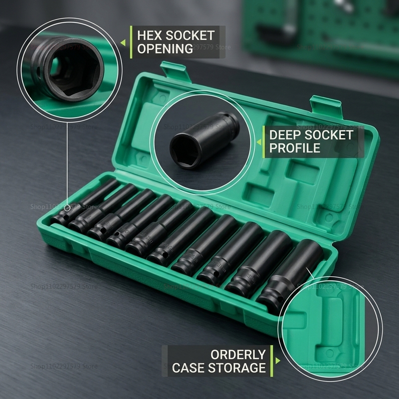 ชุดประแจบล็อก 10 ชิ้น ขนาด 8-2 - Hand Tools In Workshop บทวิจารณ์และราคา